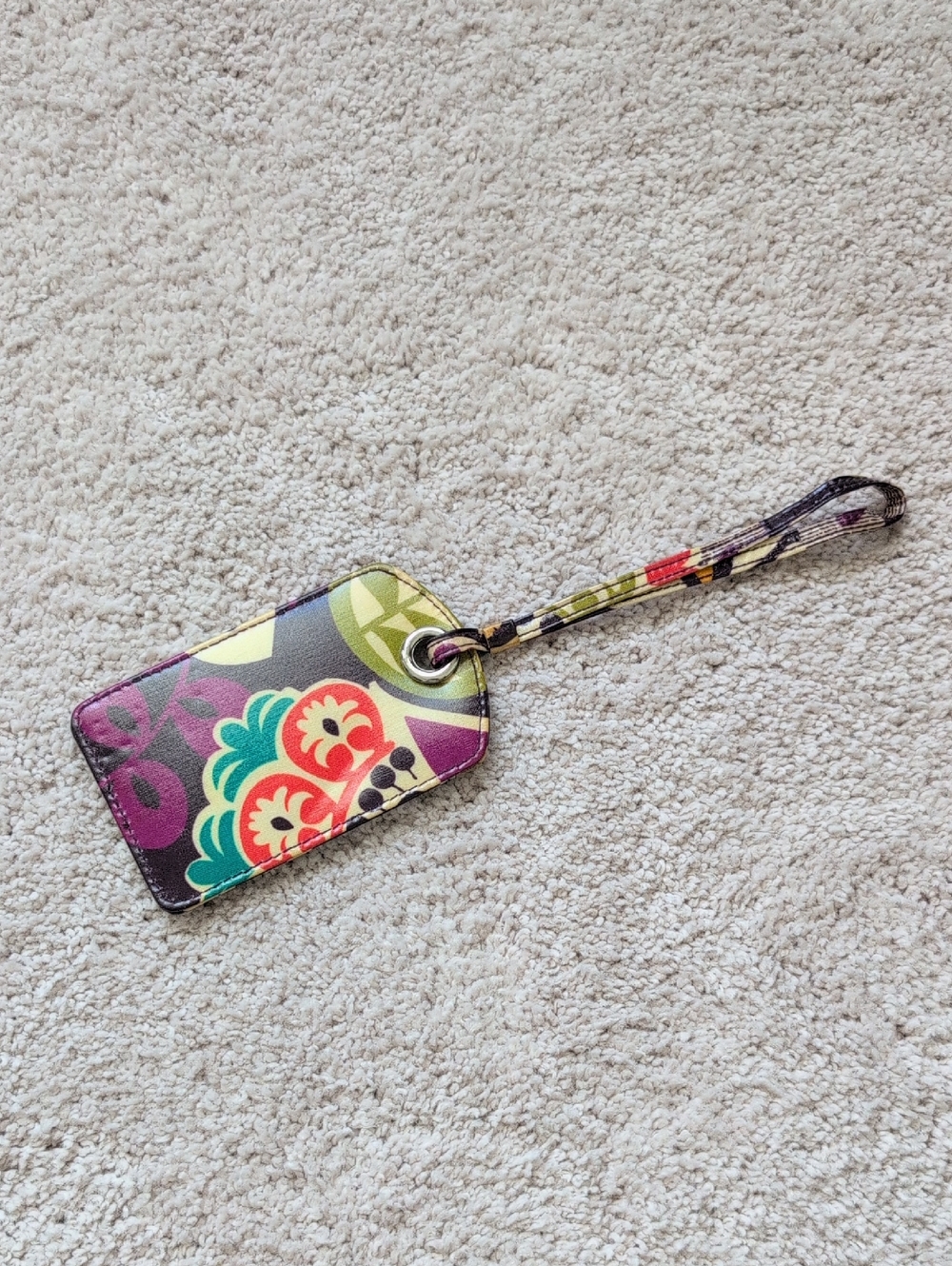 Vera Bradley Colorful Floral Luggage Tag with Wrist Strap